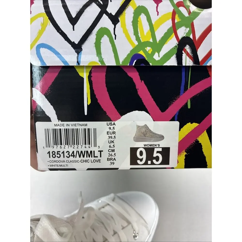 Skechers x James Goldcrown Women's 9.5 Cordova Classic Chic Love White Sneakers
